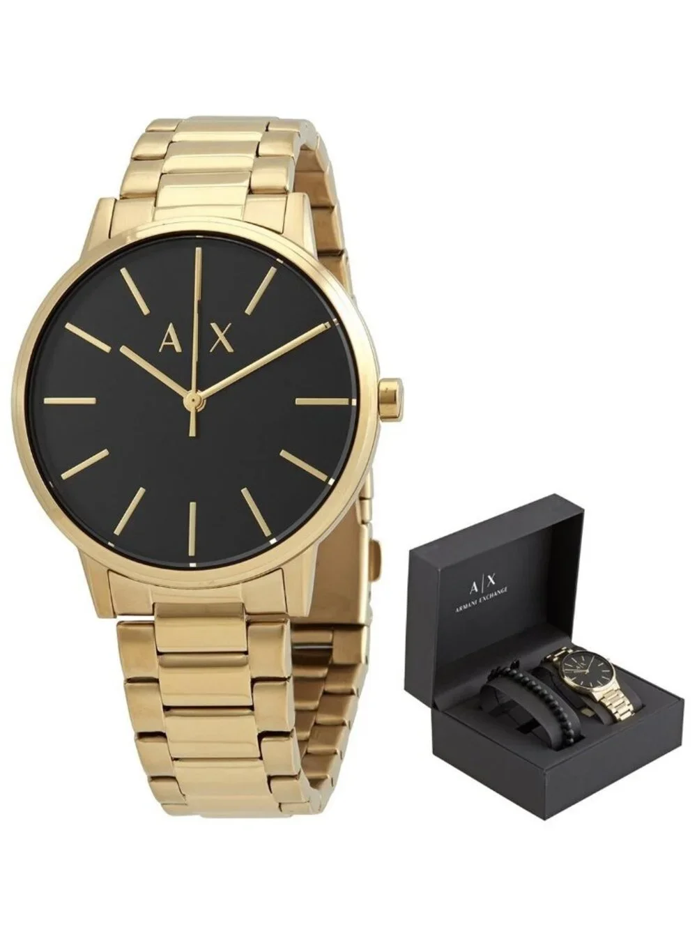 NWT Armani Exchange Cayde Quartz Black Dial Men's Watch